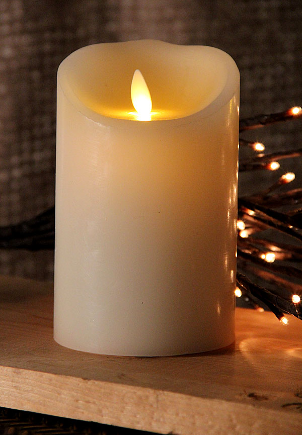 5 Inch Ivory Moving Wick Flameless Candle