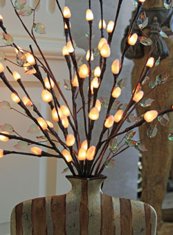 Lighted Natural Pussy Willow Branch 60 Bulb Electric - 20 Inch