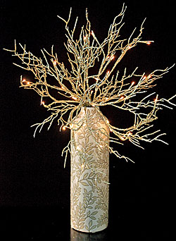 Lighted Gold Coral Willow Branch 40 Bulb Electric - 20 Inch