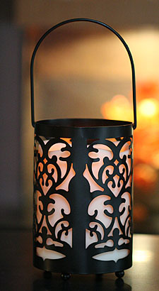 LED Flameless Hanging Lantern with 5 Hour Timer 5x7.5