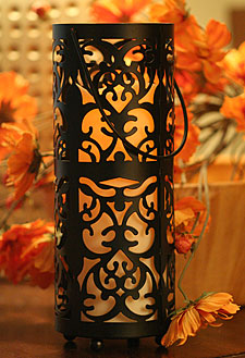 LED Flameless Hanging Lantern with 5 Hour Timer 4x10