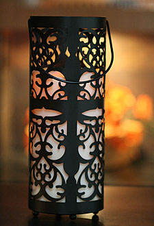 LED Flameless Hanging Lantern with 5 Hour Timer 5x12.5