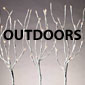 Outdoor Electric White Willow 3 Stems - 60 LED's 27 Inch
