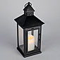 Outdoor Black Metal Flameless LED Lantern - Timer