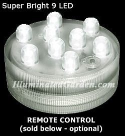 White 9 LED Super Bright Acolyte Remote Control Submersible