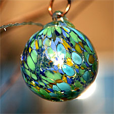 Blue Green Aurora Sea Glass Solar String Lights
