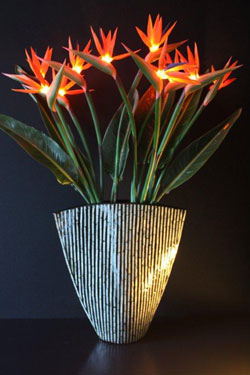 Lighted Bird Of Paradise - 5 Flowers 33 Inch 15 Lights