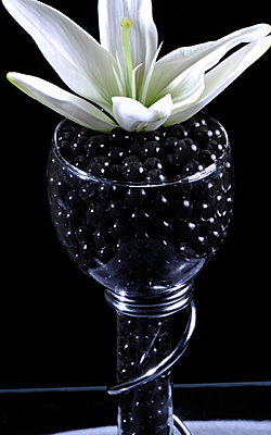 Black Gel Floral Water To Beads