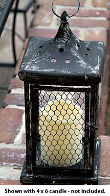 Indoor Outdoor Old World  Lantern Black Antique Finish
