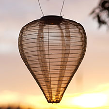 Outdoor Soji Solar Teardrop Bronze Colored Lantern