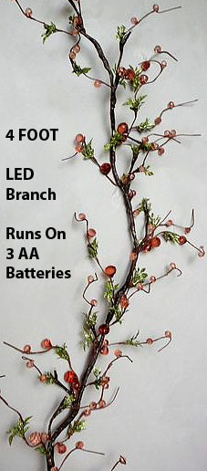 Battery Operated Amber and Brown LED Garland