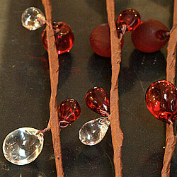 Burgandy and Clear Crystal Spray - 40 Inches