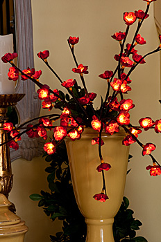 Battery Operated LED Burgandy Plum 60 Bulb - 20 Inches