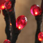 Lighted Burgundy Beaded Branch 80 Bulb-Electric-39 Inch-5 Stems