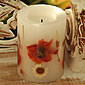Unscented Flameless Candle 4 Inch - Embedded Orange Flowers