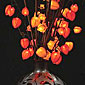 Orange Chinese Lantern with 30 Lights  Stems-Electric-32 Inch