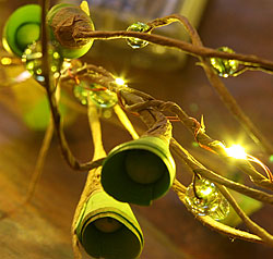 Natural Cone Garland Green - 20 LED - Battery Operated