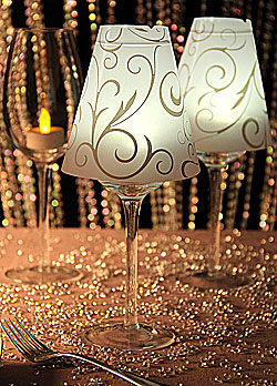 Decorative Glass Lamp Shades on Wine Glass Vellum Swirl Decor Lamp Shade   Set Of 12