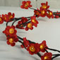 6 Foot Lighted Red Plum Flower Garland - 60 Lights
