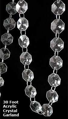 30 Feet Long  Acrylic Crystal Garland With 18 mm Beads