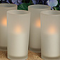 Frosted Glass Votives Set of 12 Battery Operated