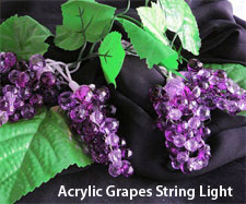 Purple Acrylic Grapes String Lights