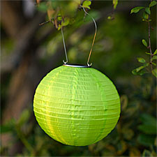 Solar Powered 10 Inch Green Outdoor Lantern