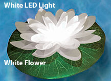 White Floating LED Lily - Illuminates In Water