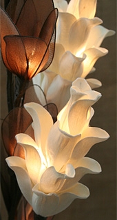 Lighted flowers from the Light Garden