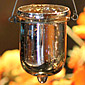 Set of 6 Silver Mercury Glass Hanging Tealight Holder - 3 Inches