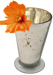 Silver Mercury Glass Mint Julip Votive Holder- 4.75 Inch