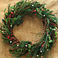 24 Inch Mini Berry Wreath - 30 White LED'S Battery Operated