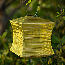 Solar Soji Lantern 12 Inch Square Moss Colored