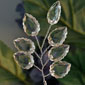 29 Inch Clear Crystal Acrylic Leaf Spray - 63 Crystals