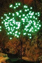 Green LED Cherry Tree - Indoors and Outdoors  With 120 Flowers