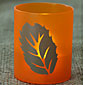 Orange Votive Cups with Gold Leaf Motif - Set of 12