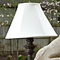 Outdoor Floor Lamp With Fabric Shade  - Weatherproof  Rust Finish
