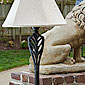 Outdoor Floor  Lamp With Fabric Shade - Weatherproof