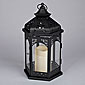 Outdoor Black Gazebo Style Flameless LED Lantern - Timer