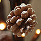 Snowy Pine Cone Willow Branch 96 Bulb 3 Stems - Electric