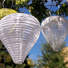 Outdoor Soji Solar Teardrop Pearl Colored Lantern