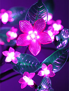 Pink LED Cherry Blossom Tree 90 Flowers with Foliage - Adj Height
