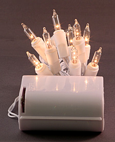 Battery Operated 10 Clear Mini Lights-6 Foot White Wire