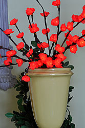 Lighted Red Plum Branch 60 Bulb - Electric