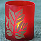 Red Votive Cups with Gold Leaf Motif - Set of 12