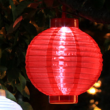 Red  8 Inch Solar Powered Lantern