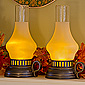 Flameless Aged Bronze Hand Held Lanters Set of 2
