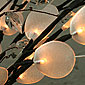 Lighted Silver Dollar Branch - 60 Bulb Electric - 20 Inch