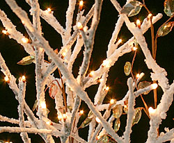 Lighted White Snowy Branch with Flocking - 96 Bulbs 39 Inches