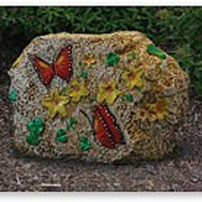 Stone Optic Ornamental Garden Rock-Butterfly